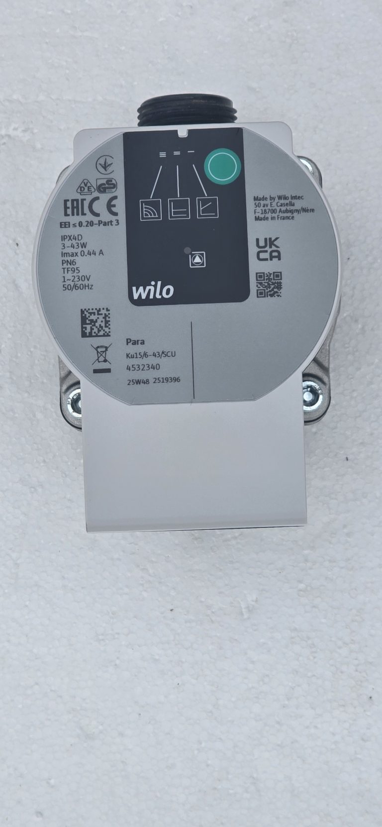 Wilo Para KU energiezuinige circulatiepomp 15/6-43/SCU